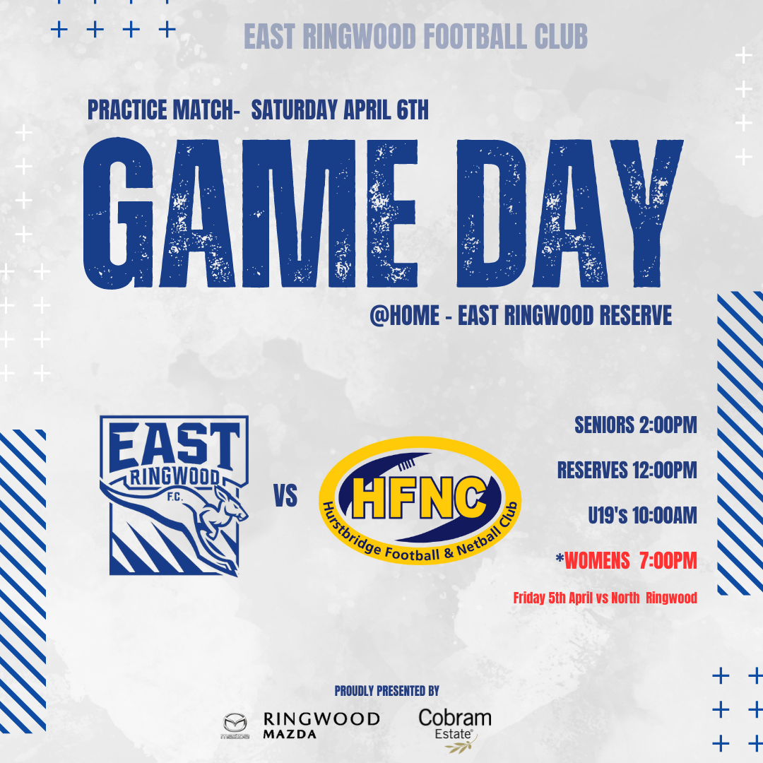 Practice Match Saturday 6th April East Ringwood Football Club